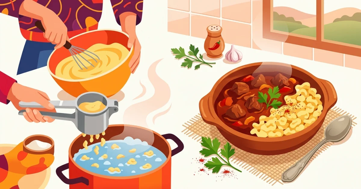 Nokedli: O Acompanhamento Perfeito para Molhos Húngaros